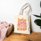 Hot Girls Rescue Dogs Cotton Canvas Tote Bag
