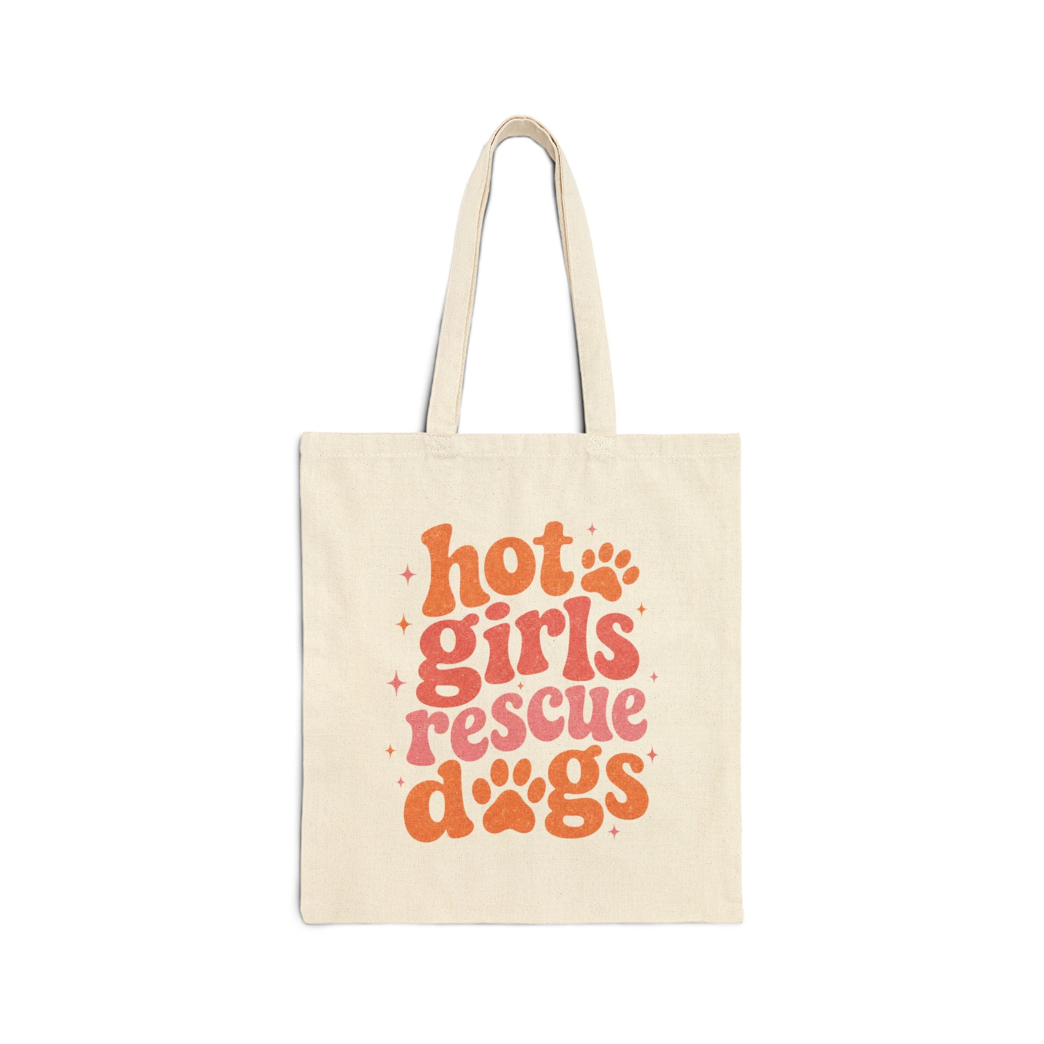 Hot Girls Rescue Dogs Cotton Canvas Tote Bag